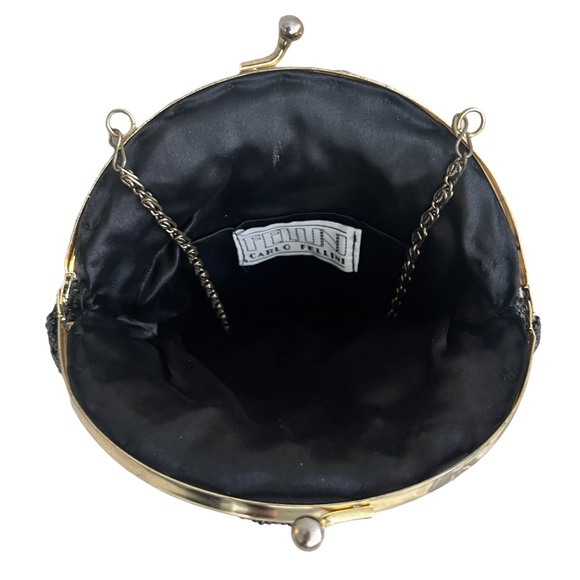 🔵 3/ $15 - Carlo Fellini Black Beaded Evening Bag - Picture 7 of 10